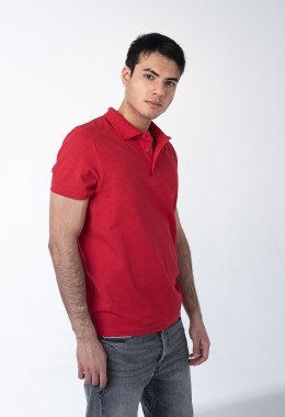 Красная рубашка ПОЛО с эластаном мужская Красная рубашка ПОЛО с эластаном мужская